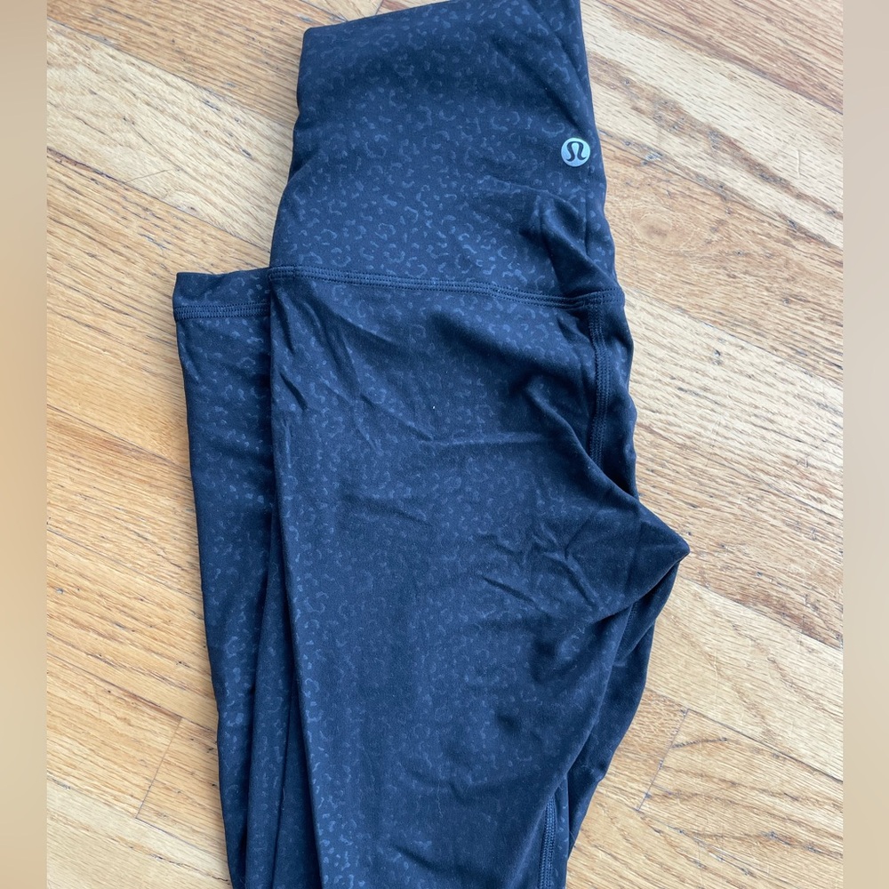 Lululemon Align black w/ leopard print